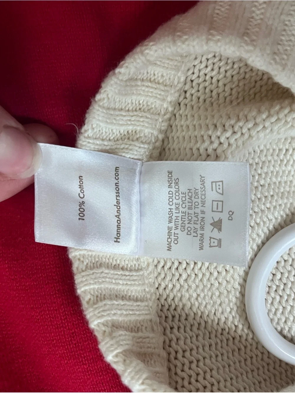 Hanna Andersson Girls' Ecru Knit Bobble Cardigan with Fair Aisle leggings - 5T
